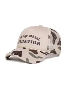 Stylish Adjustable Denim Trucker Hat with Fashion Design, Comfortable Outdoor Casual Accessory, Perfect Fit Rear Buckle Closure, Camouflage Snapback Hat, Adjustable Snapback Cap