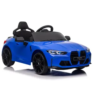 12V M4-Styled Unisex Kids Electric Ride-On Car - Parental Control, 3 Speeds, USB, MP3, Bluetooth Audio, LED Lights, Portable Handle, Blue + Polypropylene Wheels, Safety Design, Music Fun, Playdates