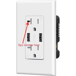 Hardwired Hidden Spy Outlet Camera WiFi Home Monitor Property, Babysitters Pets