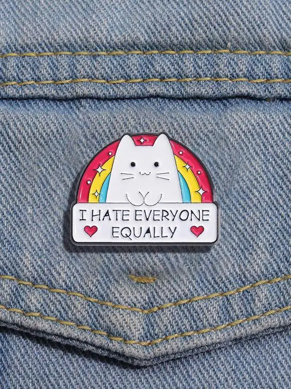 Cute Cat Design Brooch FashionBrooch for Daily Clothing Decor Pride 2025 LGBTQ Trendy All-match Exquisite Brooch for Birthday Gift