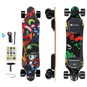 WINDSEEKER Fast Commuter E-Skateboard H2B-04 – 20mph, 12mi Range, 220lbs Load, 450W Motor, 3 Speed Modes, Graffiti Style, UL Certified, Wireless Remote Control