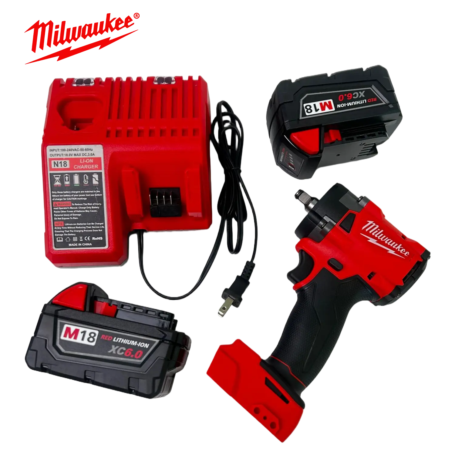 Milwaukee 3/8 Inch Compact Impact Wrench with Friction Ring and Hog Ring Anvil for Automotive Repair and Heavy Equipment Maintenance, Pneumatic Air Tool Featuring 4-Mode Drive Control and Variable Speed Trigger