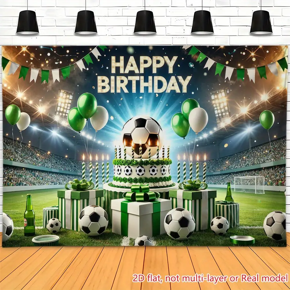Premium Polyester Soccer Stadium Backdrop - Lightweight Football Theme Tapestry Wall Hanging, Party Banner for Birthday Celebration, Photo Booth Setup, Decoration, Wedding & Home Decor Supplies