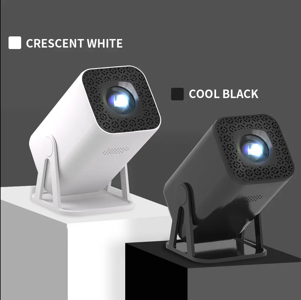 MAXPG Mini Short-Throw Projector, 300 ANSI Lumens, Built-in Android 11 System, WiFi & Bluetooth 5.4, 4K Decoding Support, Keystone Correction, 180-Degree Rotation, Ideal for Home Indoor Use