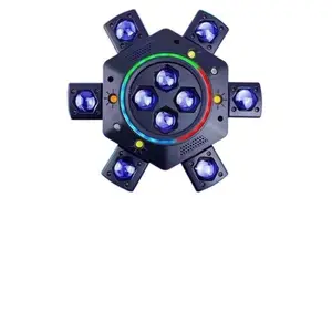 Six Arm Vajra Magic Ball Pattern Strobe Laser Light Bar Disco Stage Light KTV Flashlight Rotating Headlight for Party Decorations