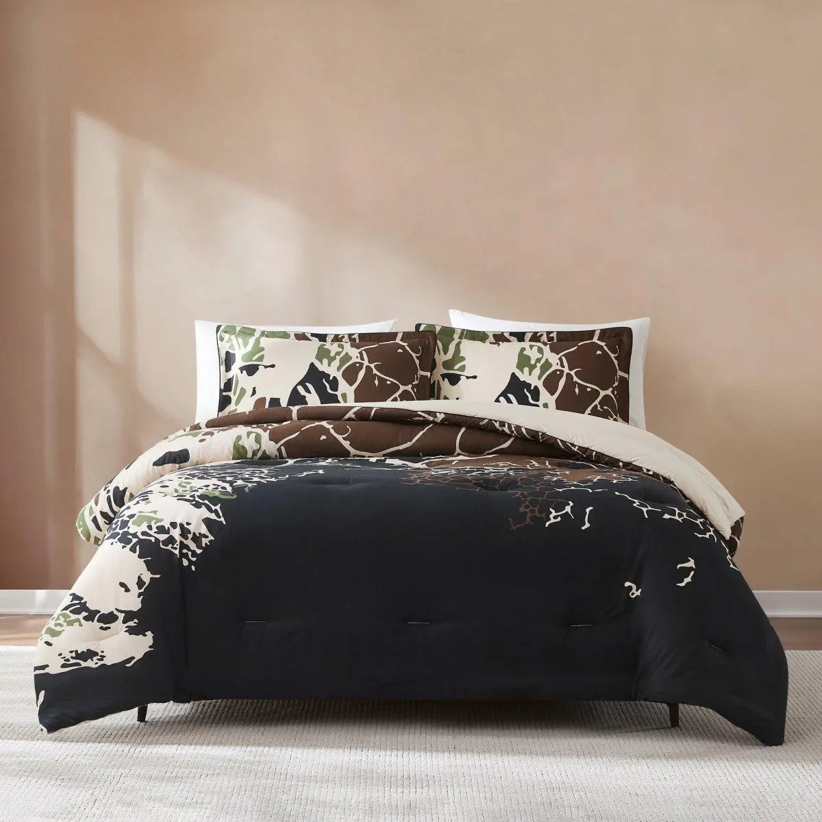 Lush Decor x Chuks Collins Threaded Roots Comforter Set - 3-Piece Linen Blend Bedding with Earthy Patterns & OEKO-TEX Certified for Modern Luxury