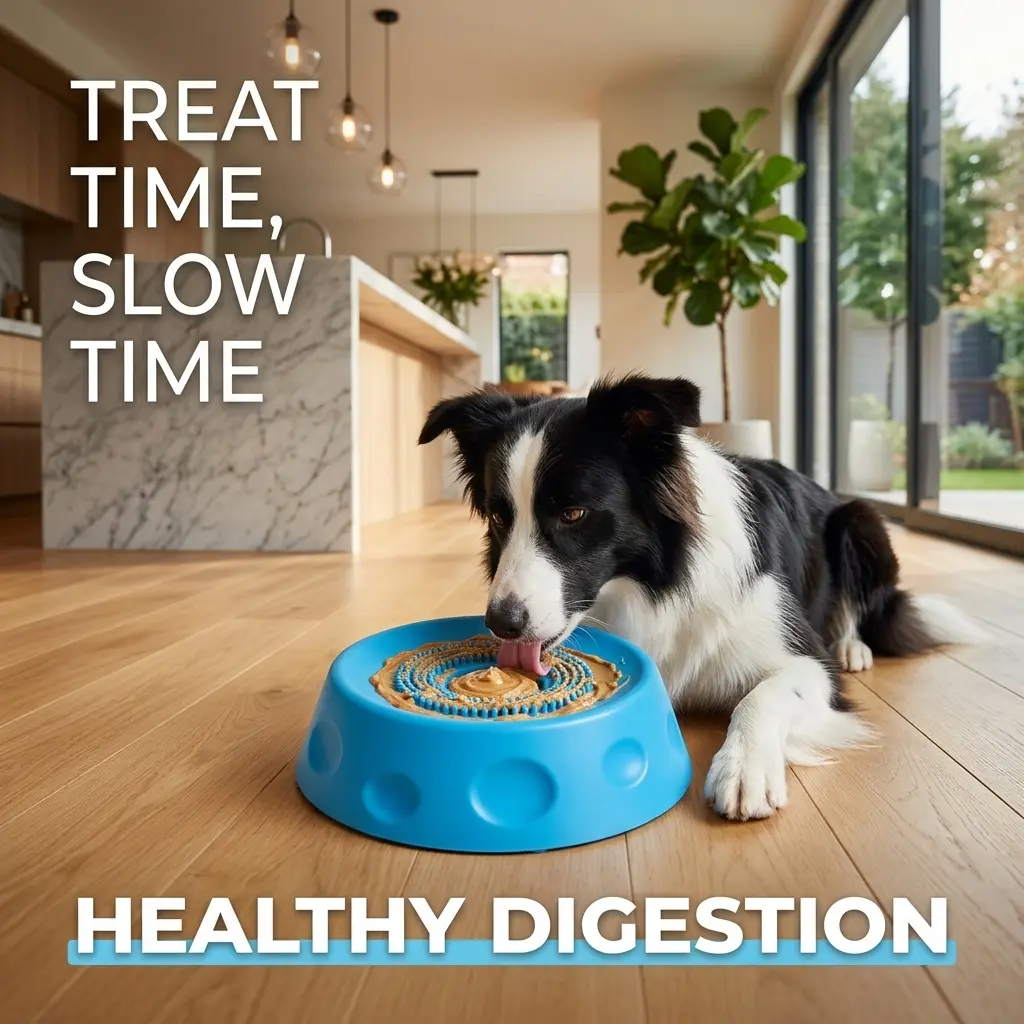 Interactive Slow Feeder Dog Bowl, Rolling Ball Dog Lick Bowl for Bone Broth, Yogurt & Liquid Treats, No Spill Puppy Feeding Bowl for Small Medium Large Dogs, Enrichment Feeding, Dietary Supplement, Post-op Care pet food mat raised cat