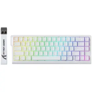 ATTACK SHARK X68 HE 8000Hz Rapid Trigger Keyboard, 0.01mm RT Accuracy Wired Gaming Keyboard with Magnetic Switch, Adjustable Actuation, Rapid Trigger, Snap Tap, RGB Lighting for PC/Mac