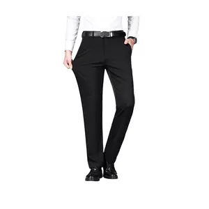 Men's Stretch Comfort Dress Pants for Office & Casual Wear - Mid-Rise, Thick Fabric, Business Casual Trousers with 4-Way Stretch, Perfect for Spring & Fall