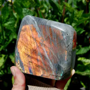 XL 2lb Sunset Labradorite Crystal Freeform Tower Purple Spectrolite