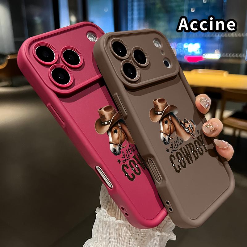 Compatible with  iPhone 17 Pro Max 16 Plus 15 14 13 12 11 XR Air E Case Horse in Cowboy Hat Pattern Soft Non Slip Rugged Durable Smartphone Cover for Boy