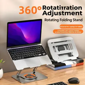 360° Rotating Laptop Stand, Heavy Duty Titanium Alloy Laptop Riser, Thickened Reinforced Adjustable Foldable Cooling Stand for 10-17 Inch Laptop & Tablet