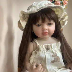 TopLink 55cm (22in) Full Vinyl Body Lifelike Reborn Newborn Girl Princess Doll, Cute Dolls, Soft Cuddly Birthday Gift for Kids, Bath Toy, Princess Dolls