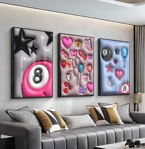 Set of 3 HypeBeast Wall Art inflated Poster 3D Wall Décor, Wall Art HypeBeast Room Decor Cool Wall Art Trendy Wall, 144
