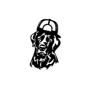 Lab With Backwards Hat Decal - For Trucks & Cars - High Quality Vinyl, Weather Resistant, Handmade in the US, Available in Any Color