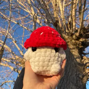 (Multiple Color Options) Jumbo Crochet Mushroom Plush