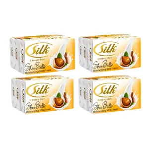 Silk Shea Butter Beauty Soap pack of 4 (12 bar soap): Silky Smooth Skin Every Day