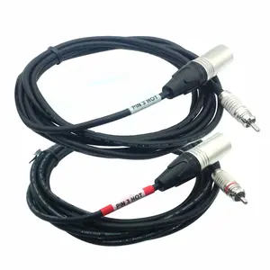 AMERICAN RECORDER XLR Male with PIN 3 HOT to RCA Male Audio Cables - Pair