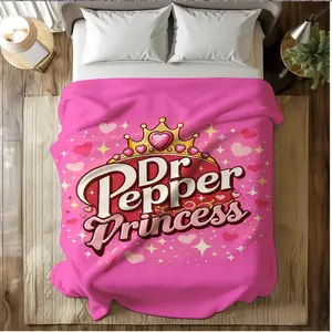 Dr Pepper Princess Blanket | Cozy Pink Crown & Heart Throw Suitable for use in offices, sofas, and travel settings, etc Suitable for all four seasons This is the best gift for couples, children, parents and friends, and it can express deep love.