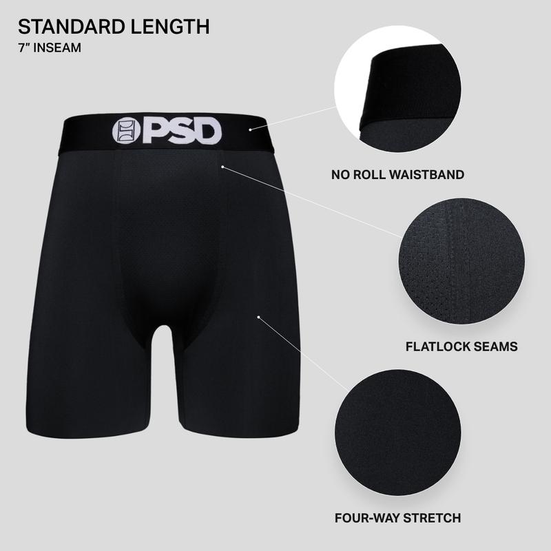 PSD Men's Big Gulp Boxer Brief 3 Pack - Standard Length 7 Inch Inseam, Soft and Breathable Cotton Blend Fabric