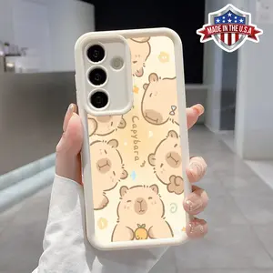 Phone case Compatible with Galaxy S23 Ultra S24 Plus S25 S22+ Cute Capybara Anti-Scratch Shockproof TPU Bumper Drop-proof Cover