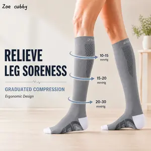 Zoe Cubby 3-Pair 20-30 mmHg Graduated Compression Socks for Women & Men, All-Day Comfort Leg Support for Nurses, Road Trips, Gym Workouts, Pregnancy, Ideal for Friends and Family Gifting