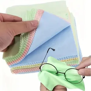 50 Ultra-Fine Microfiber Cleaning Cloths, Suitable for Glasses, Camera Lenses, And Smartphone Screens - Soft, Thick, Unscented in Various Gentle Shades (Pink, Blue, Green) Wet Wipes, Eyeglass Cleaner