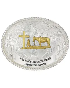 Montana Silversmiths Men's Faith And Wisdom Christian Cowboy Western Belt Buckle - 60889-731-V2-Bl