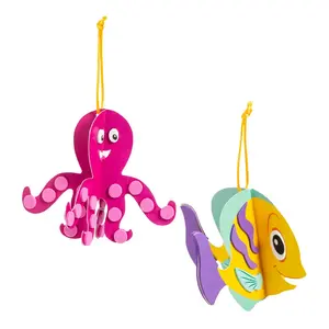 3 1/2" - 4" Sea Life Slotted Windcatcher Foam Craft Kits - Makes 12