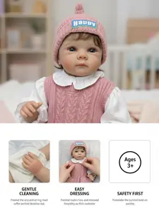 19-Inch Realistic Soft Baby Girl Doll Washable Handmade Princess Toy for Kids 3+
