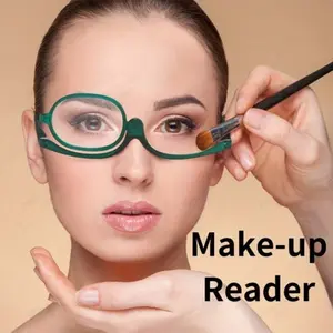 Fashionable half-frame cosmetic reading glasses, functional magnifying glasses with rotating lenses, available in magnification powers from +1.00 to +4.00