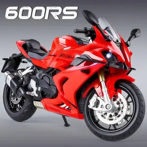 1:12 QJMOTOR QJ600RS Alloy Car CFMOTO 450SR Diecast Motorcycle Model Toys with Light Wheel Damping Vehices Child Christmas Gifts