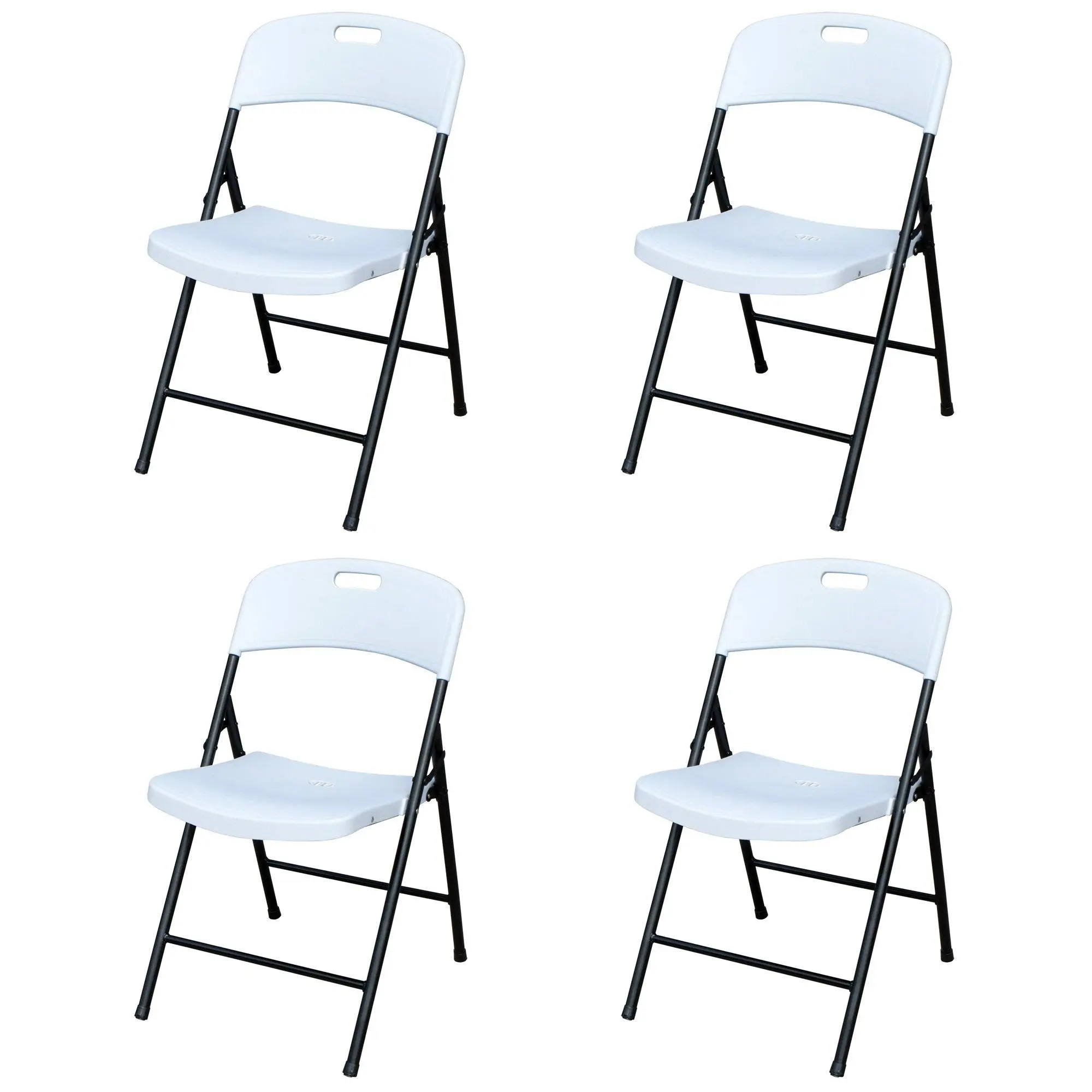 Peakform Plastic Folding Chair, Indoor Outdoor Seating, 4 Pack, White