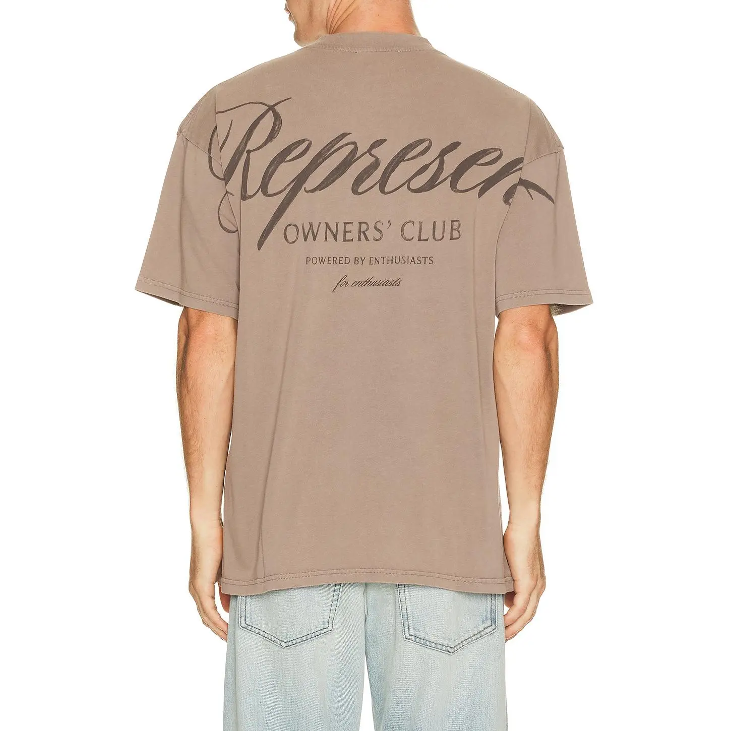 REPRESENT Owners Club Script Tee Shirt in Truffle
