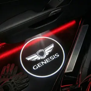 2pcs Genesis Carbon Fiber Welcome Light Set, Car Door Projection Lamp, Laser Light, Custom Decorative Floor Lamp (batteries Not Included)