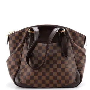 Pre-owned Louis Vuitton Canvas Coated, Leather Shoulder Bags Verona Handbag Damier MM by Rebag