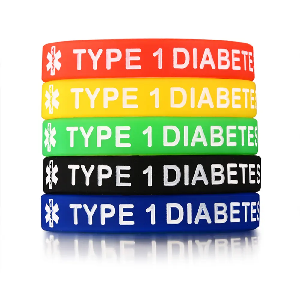OIDEA Medical Alert Bracelets for Men & Women, 5-Pack Body-Safe Silicone ID Wristbands, Unisex Adjustable Bands Set, Adjustable Bands Bracelets & Bangles, Body-Safe Silicone Bracelets & Bangles