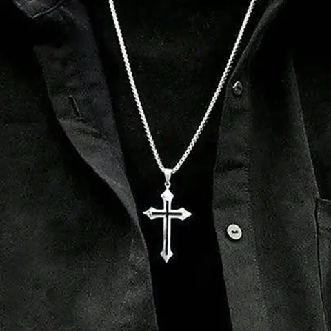 Vintage Cross Pendant Necklace, Cross Necklaces for Men & Women, Fashion Jewelry for Party, Faith Necklace, Daily Clothing Decor, Trendy All-match & Exquisite Jewelry for Birthday Gift, Cross Necklace Chain