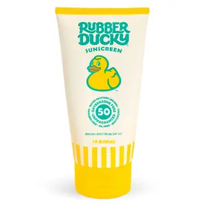 Rubber Ducky SPF 50 Sunscreen Lotion, Fragrance Free, Clear, Sensitive Skin Comfort Facial Moisturizing Skincare, Hydrating Smooth Sunscreen, USA Made, Water-Resistant, Oil-Free, Vitamin E, Non-Greasy Formula - Moisture