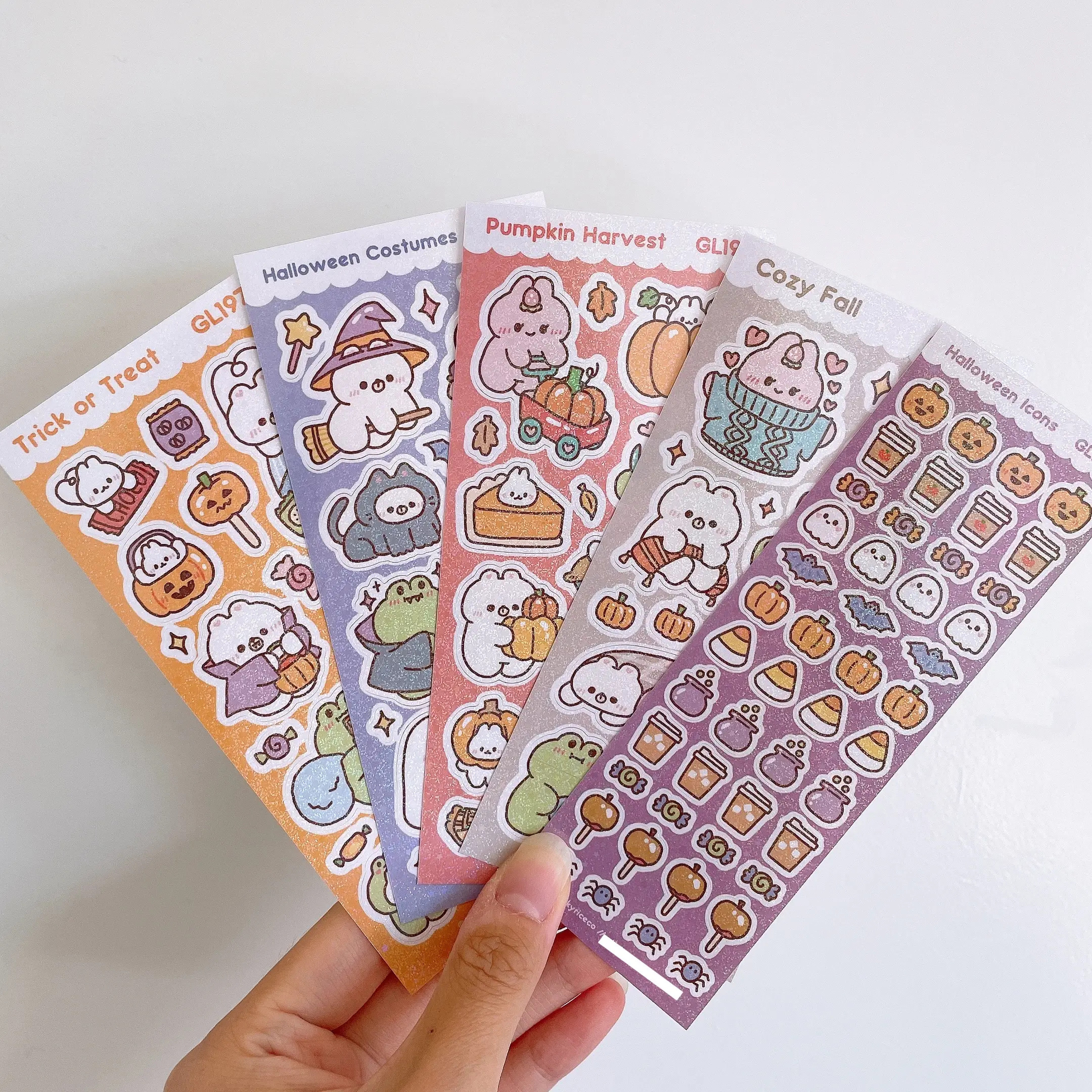 Fall and Halloween Holographic Glitter Vinyl Deco Stickers