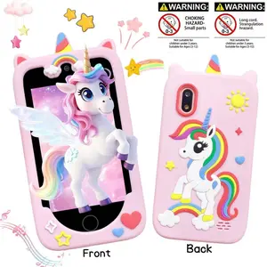 1080P HD Recording Kids' Button Play Phone With Parental Password Control, 10 Fun Puzzle Games And Hourglass Countdown, Great Gift Idea For Children Aged 3-12