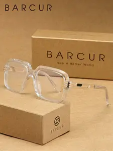 BARCUR Light Luxury Retro Pc Material Square Large Frame Decorative Mirror Frame, Suitable For Both Men And Women, Suitable For Daily Commuting, Driving, Summer Travel, Vacation, Photography Accessories