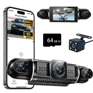 360° 4 Channel Full HD 1080P Dash Cam / 5G WiFi | Loop Recording & G-Sensor | 24/7 Parking Monitor | 32G/64G Card Included | for Car Owners Safe Driving Surveillance
