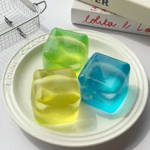 Huge Good Cube Transparent Malt Sugar Ice Cube Toy - High-Quality Square Compact Music Sensory Squeezing Stress Relief Toy for Adults