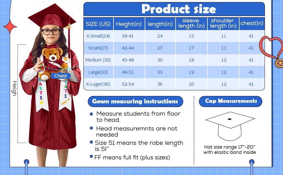 7 Pcs Graduation Gown Cap 2026 Graduation Accessories Include Stole Tassel Sash Charm Bear Gifts for Classmates or Friends Student  Graduation School Supplies