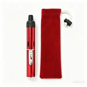 Compact Refillable Windproof Lighter, Black Metal Torch Lighter with Protective Velvet Pouch, No Gas Included
