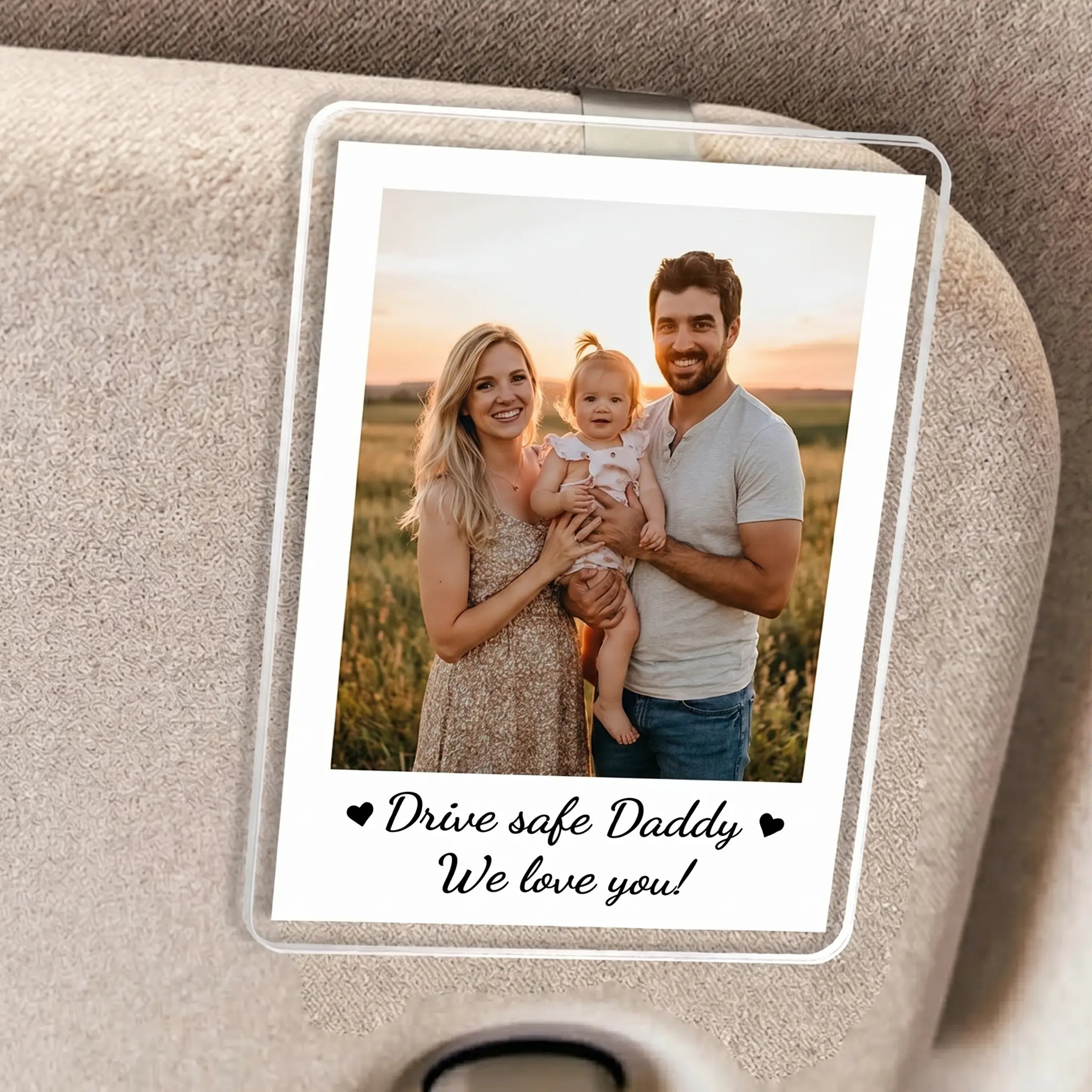 Personalized Custom Photo Car Visor Clip, Picture Frame for Car, Father's Day Gift for Dad Grandpa, Dad Birthday Gifts from Kids