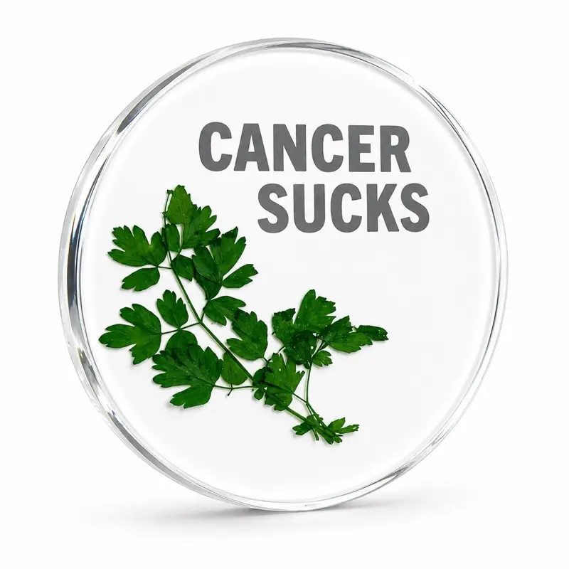 Green Leaf Cancer Sucks Epoxy Resin Dried Flowers Coaster Set - Unique Design with Green Leaf Motif