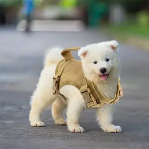 Tactical Dog Harness with Rubber Handle For Small Dogs Military Puppy Vest Harness for Outdoor Training