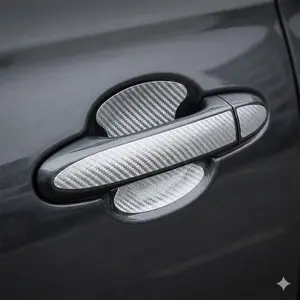 Universal 4-Pack Carbon Fiber Door Handle Protective Film, Anti-Scratch Vinyl Wrap for Cars SUV Trucks, Waterproof Durable Automotive Exterior Guard, Easy Install Decorative Skin